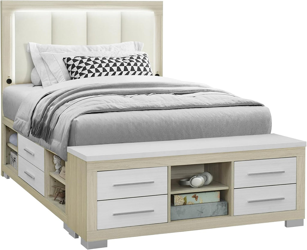 5PC Natural White Full Bedroom Set CV33