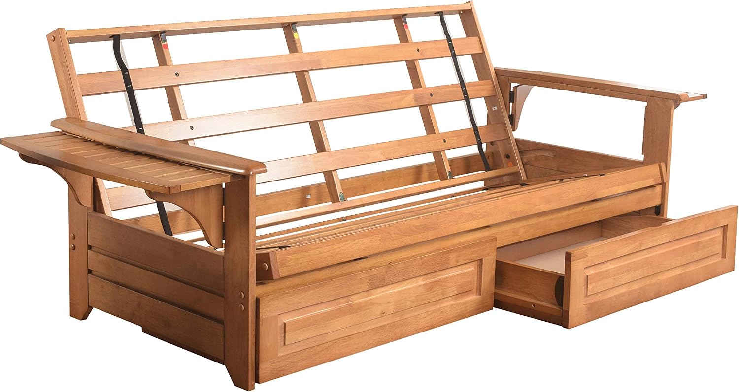 Kodiak Futons Phoenix Futon in Butternut Finish with Storage Drawer, Full, Model:760707