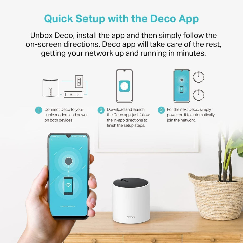 TP-Link Deco AX3000 WiFi 6 Mesh System(Deco X55) - Covers up to 6500 Sq.Ft, Replaces Wireless Router and Extender, 3 Gigabit Ports per Unit, Supports Ethernet Backhaul (3-Pack) (Renewed)
