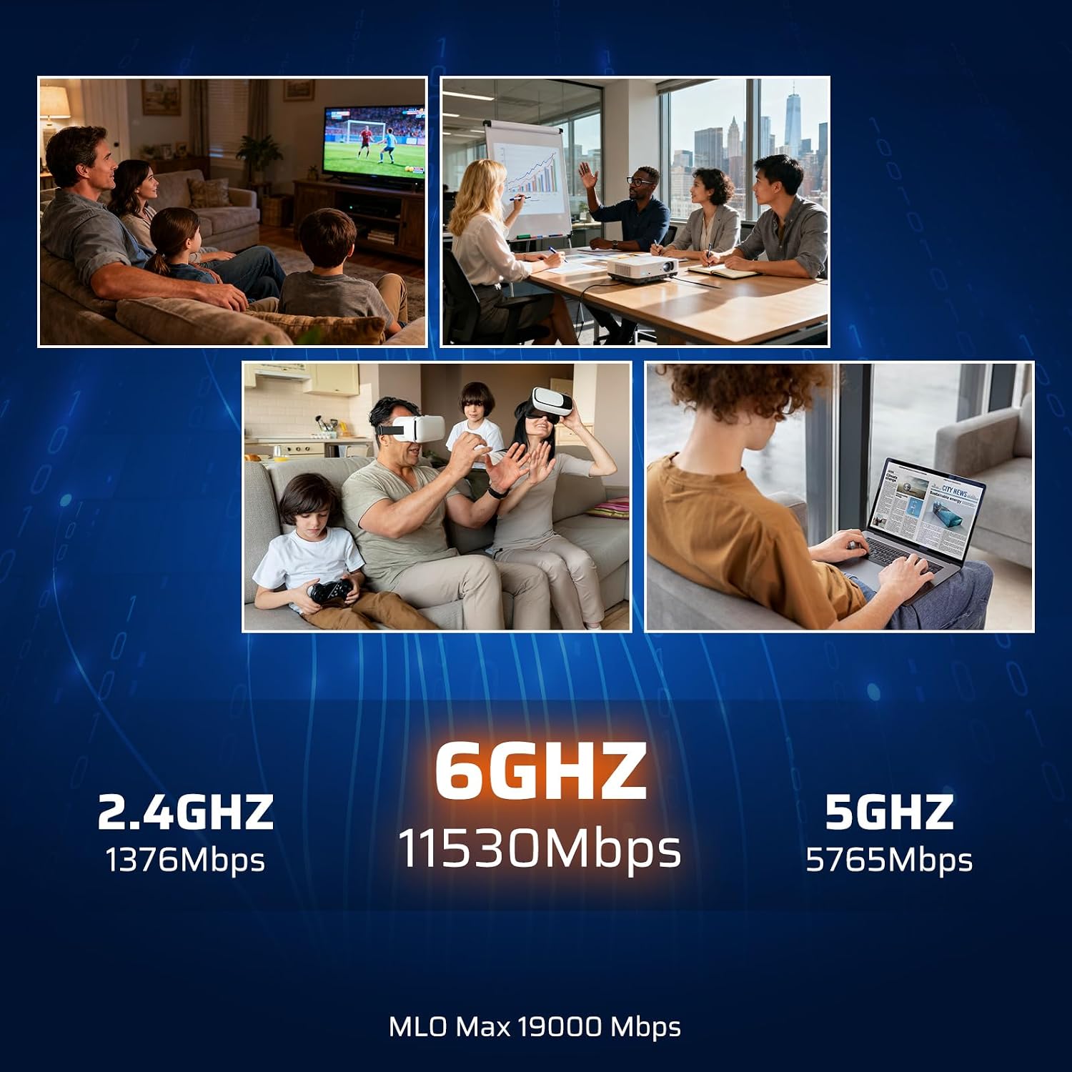 Velo7 Max BE19000 Tri-Band WiFi 7 Router, 4 * 4 MIMO12-Stream 320MHz Up to 19Gbps, 4096-QAM, 2X 10G + 4×1G Ports, Long-Range 10-Antenna, EasyMesh & WPS, OpenWrt, NAS, Enterprise-Grade Secured