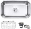 Ruvati 30-inch Undermount Kitchen Sink Single Bowl - 16 Gauge Stainless Steel Kitchen Sink with Brushed Finish hides scratches - Easy-to-Clean Single Bowl Undermount Sinks - RVM4250
