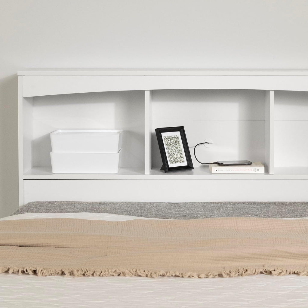South Shore Step One Bookcase Headboard, Full, Pure White