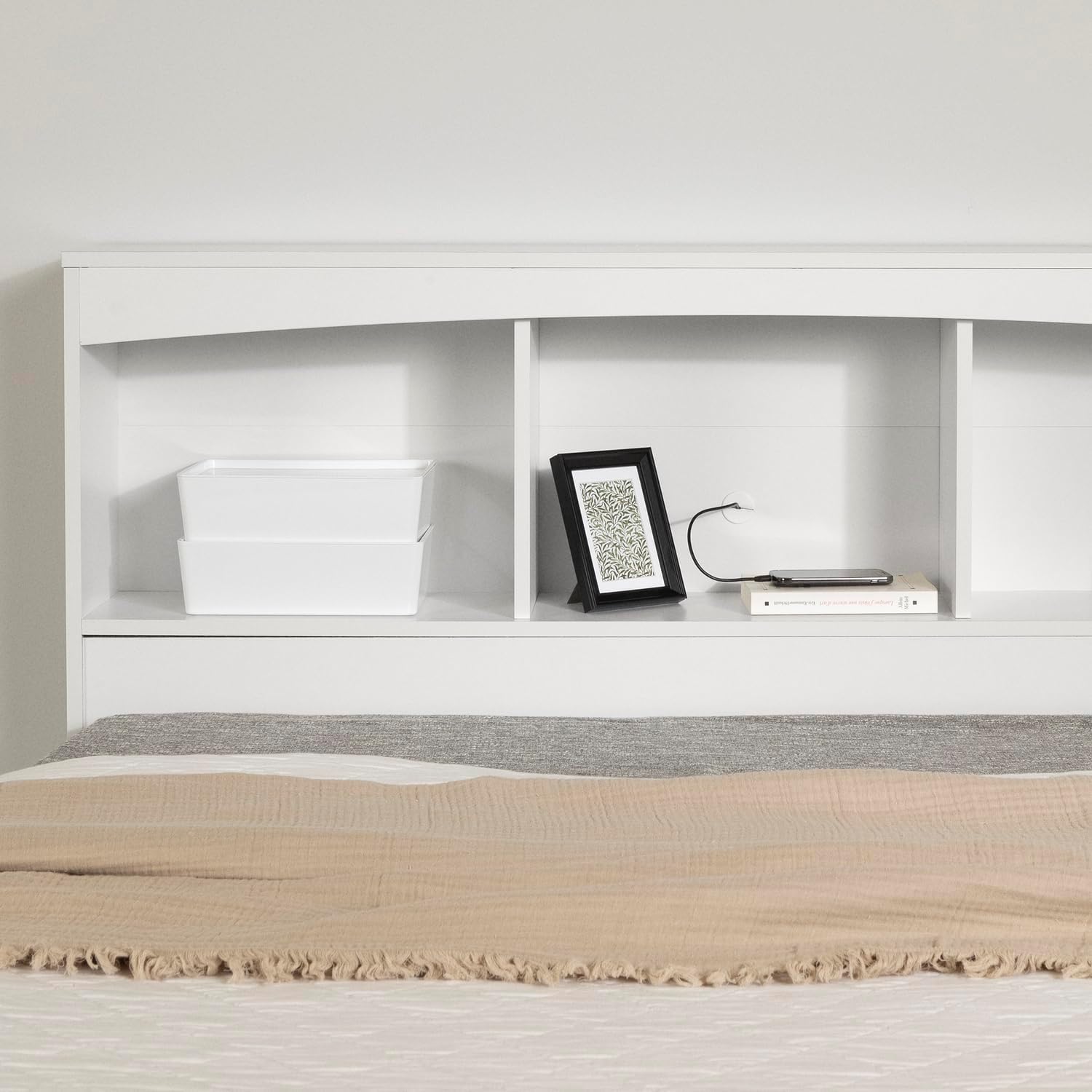 South Shore Step One Bookcase Headboard, Full, Pure White