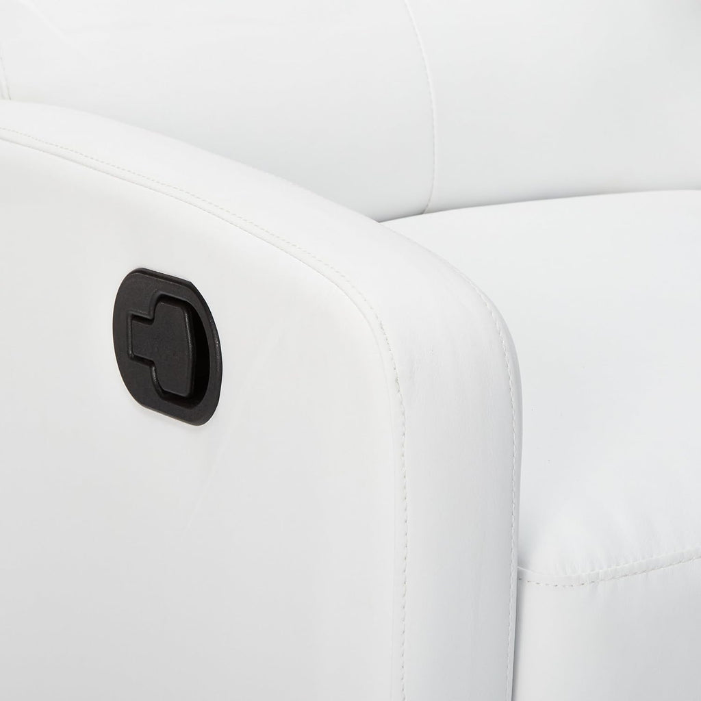 Christopher Knight Home Samedi PU Recliner, White 26.25D x 37.25W x 40H in