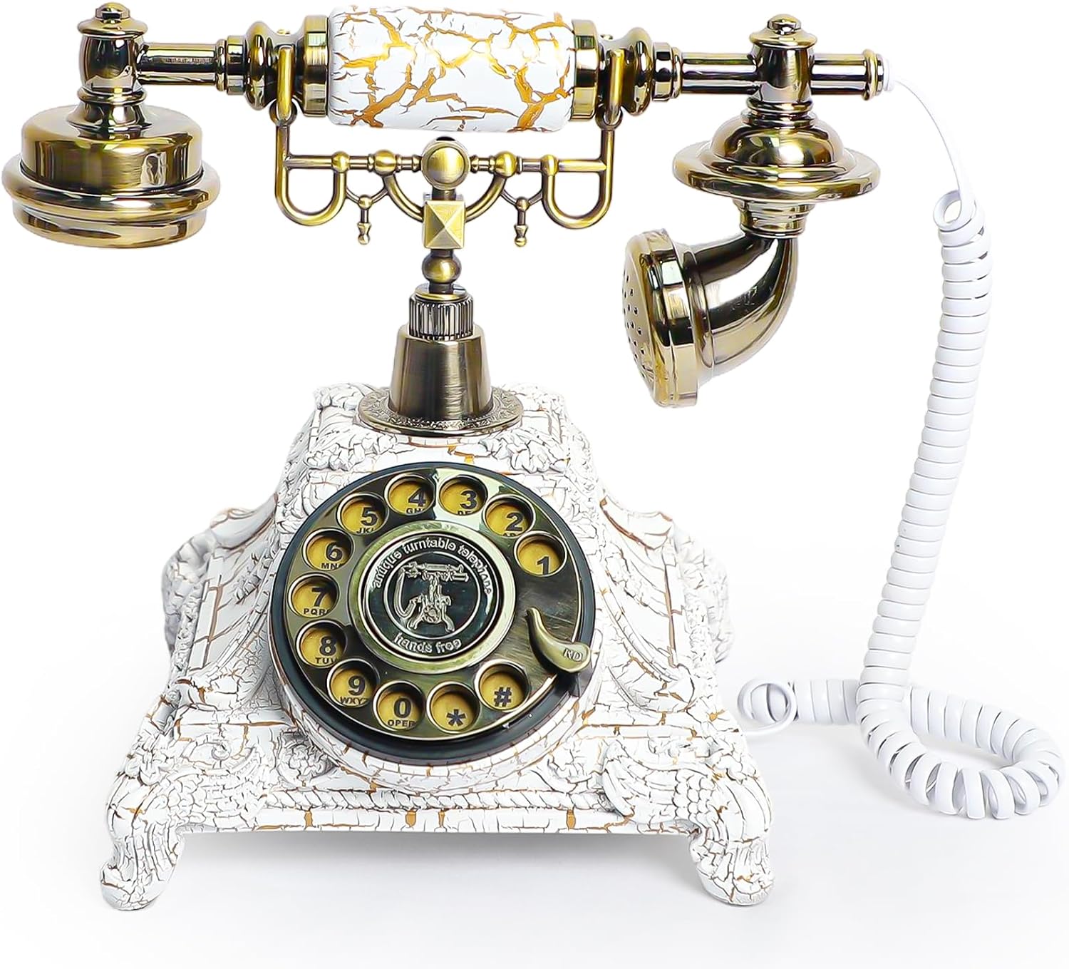Audio Guest Book Wedding Phone, Vintage Audio GuestBook, Record Guest Messages for Weddings & Special Events, Customized Audio Keepsake for Memorable Occasions (Retro White)