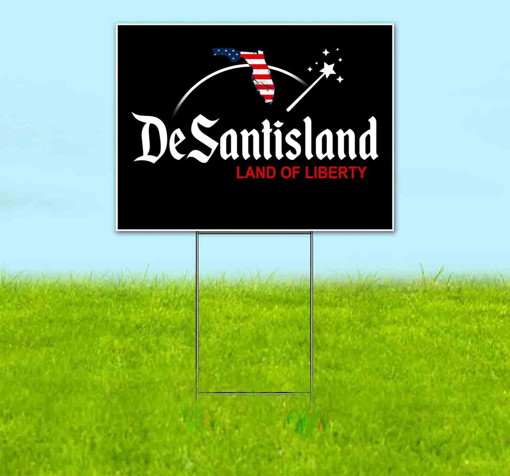 DeSantisland (18' x 24') Yard Sign, Quantity Discounts, Multi-Packs, Includes Metal Step Stake, Bandit, New, Advertising, USA | Florida, Election, Political, Republican