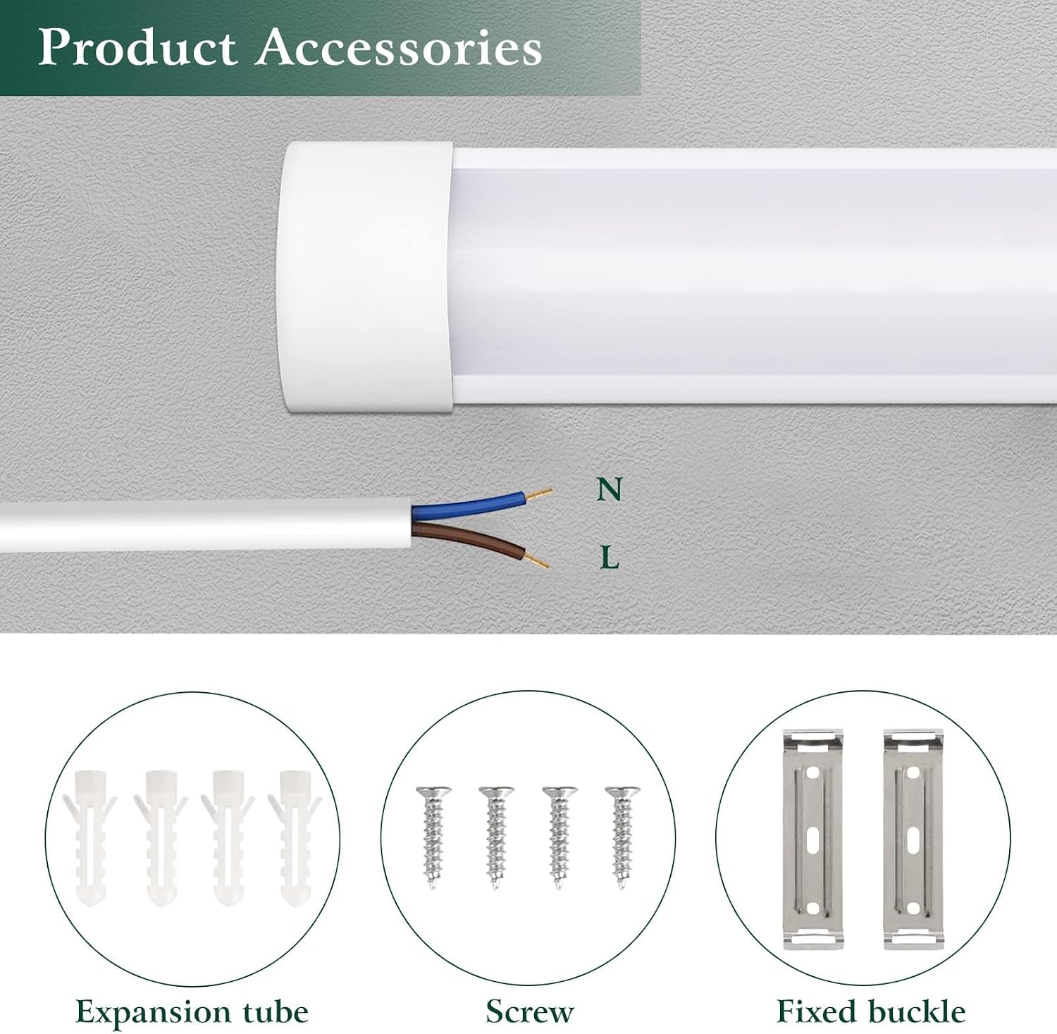 8 Packs 3FT LED Batten Light, Slim Ceiling Surface Mounted Light, 30W, 4000K, IP20, LED Ceiling Lamp for Garage, Shop, Hallway, Office, Market