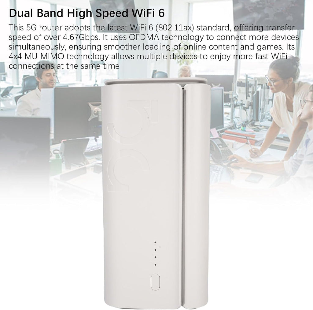 WiFi 6 Router,Dual Band High Speed WiFi 6 5G CPE Router,5G and SIM Card Slot Dual Band,for Home Indoor Support for NSA SA (US Plug)