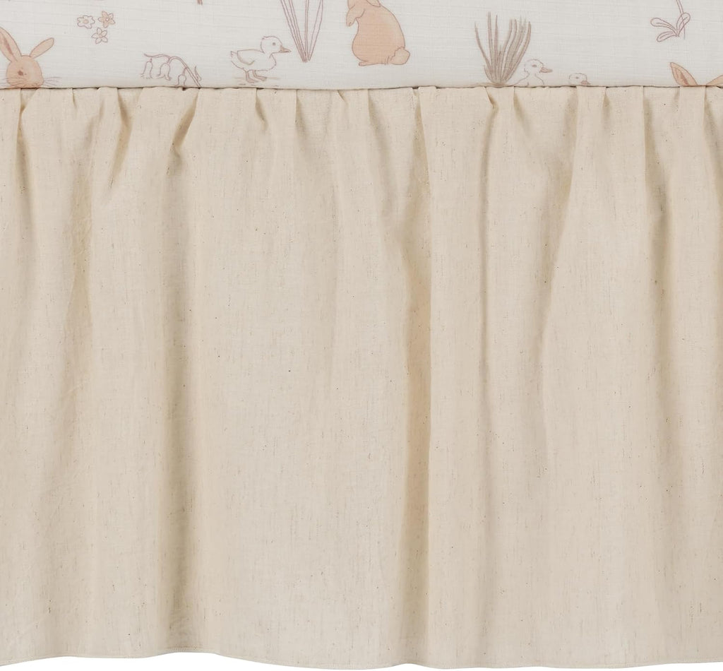 Lambs & Ivy Signature Bunny Hop Organic Cotton Muslin 3-Piece Crib Bedding Set