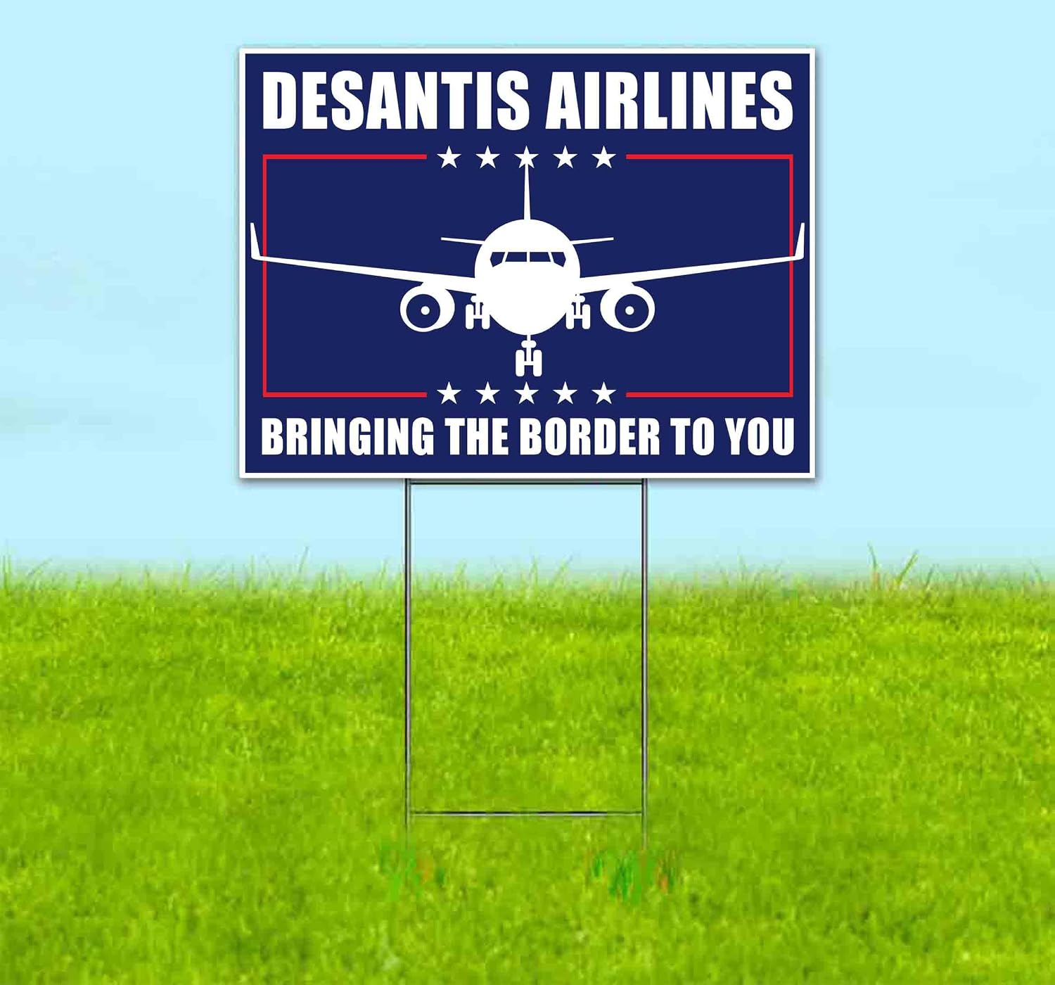 Desantis Airlines (18' x 24') Yard Sign, Quantity Discounts, Multi-Packs, Includes Metal Step Stake, Bandit, New, Advertising, USA | Florida, Election, Political, Republican