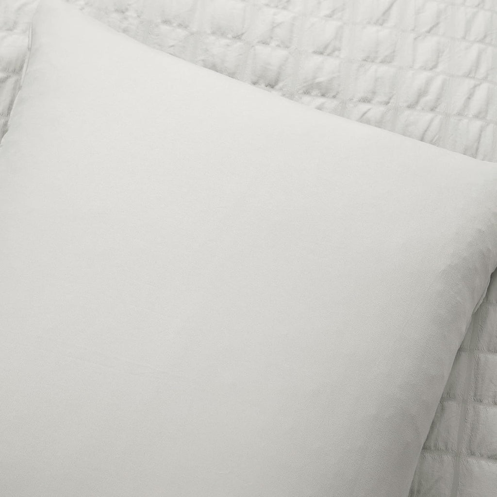 Lush Decor Crinkle Textured Dobby 3 Piece Comforter Set, King, Light Gray