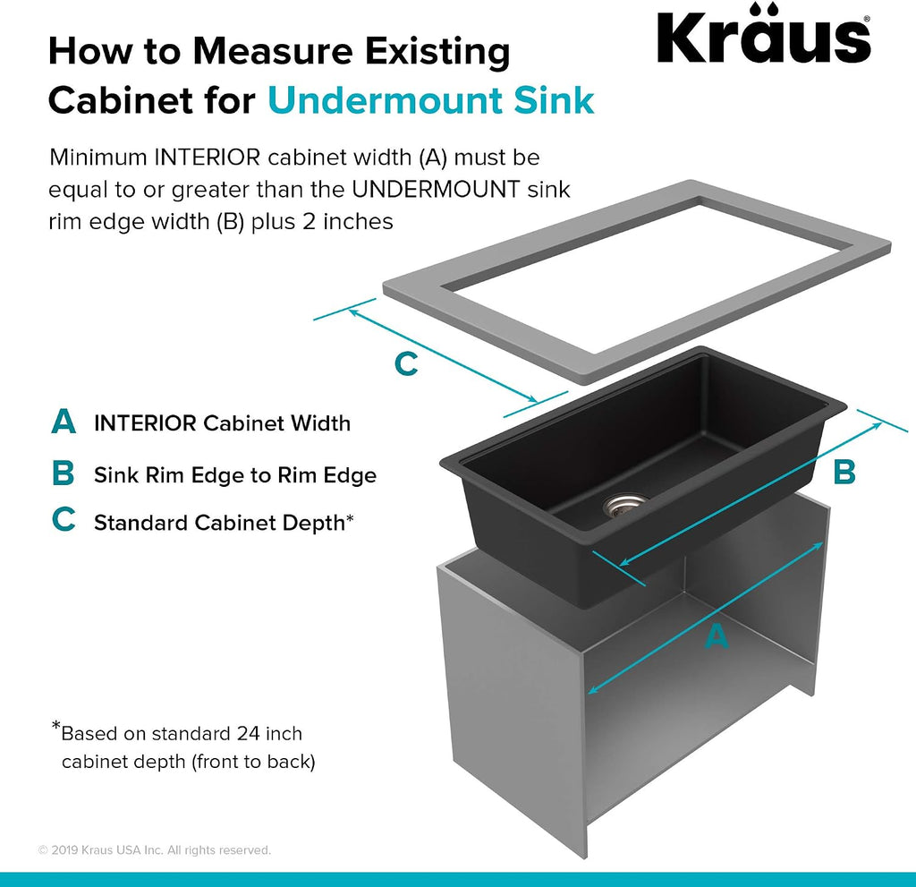KRAUS 31 Inch Undermount Single Bowl Black Onyx Granite Kitchen Sink with WasteGuard™ Continuous Feed Garbage Disposal, KGU-413B-100-75MB