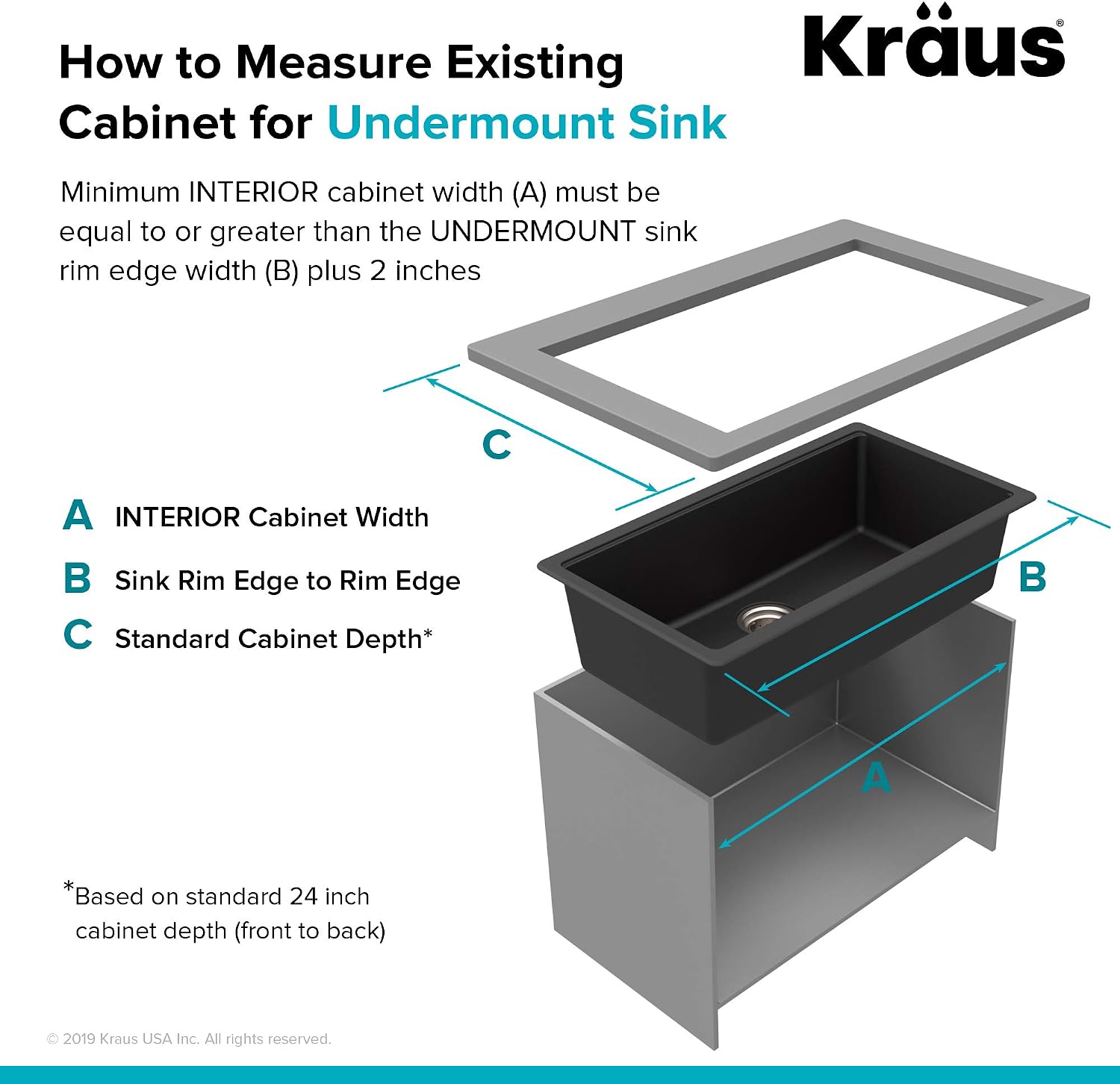 KRAUS 31 Inch Undermount Single Bowl Black Onyx Granite Kitchen Sink with WasteGuard™ Continuous Feed Garbage Disposal, KGU-413B-100-75MB
