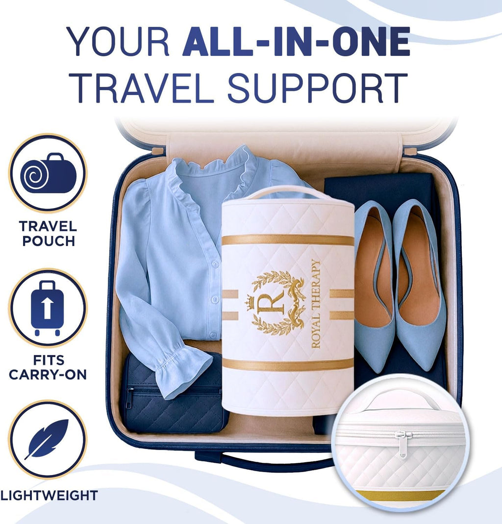 Royal Therapy Travel Memory Foam Pillow 2-Pack, Neck Pillow Bamboo Adjustable Side Sleeper Pillow
