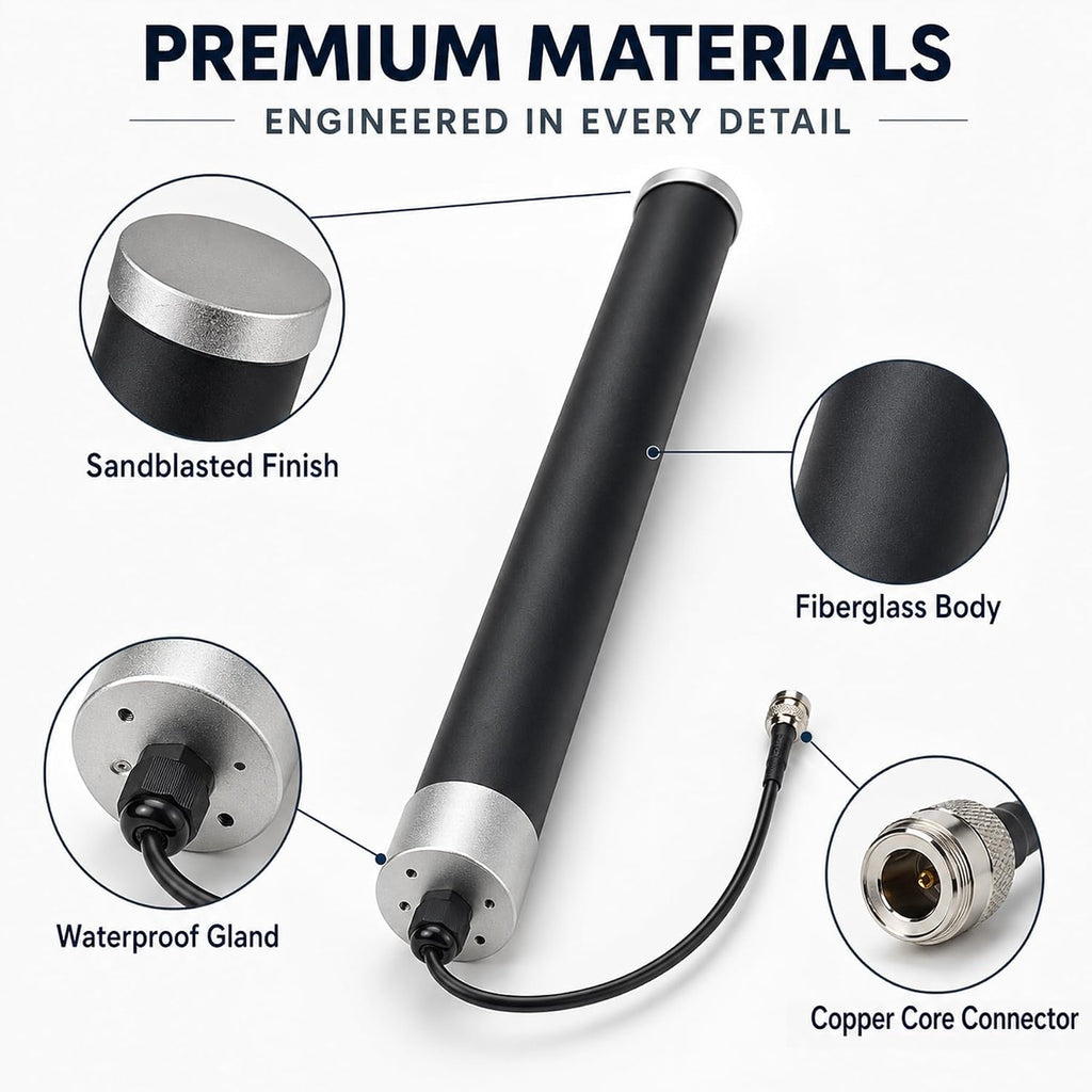 Omni Directional Outdoor 4g 5g LTE GSM Cellular Antenna Set for Cell Phone Signal Booster/Modem/Router/Hotspot with 32ft Cable SMA TS9 RPSMA Connector High Gain Long Range