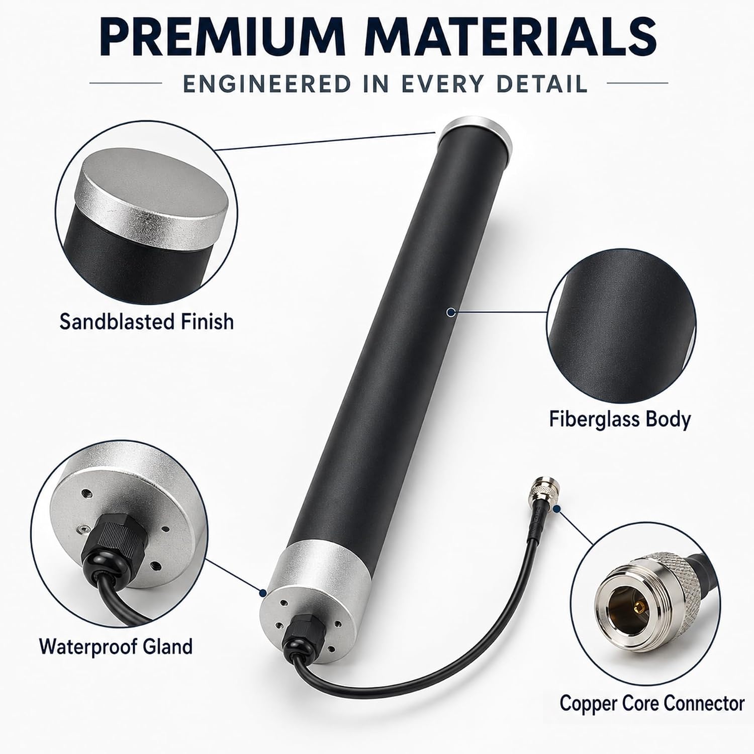 Omni Directional Outdoor 4g 5g LTE GSM Cellular Antenna Set for Cell Phone Signal Booster/Modem/Router/Hotspot with 32ft Cable SMA TS9 RPSMA Connector High Gain Long Range
