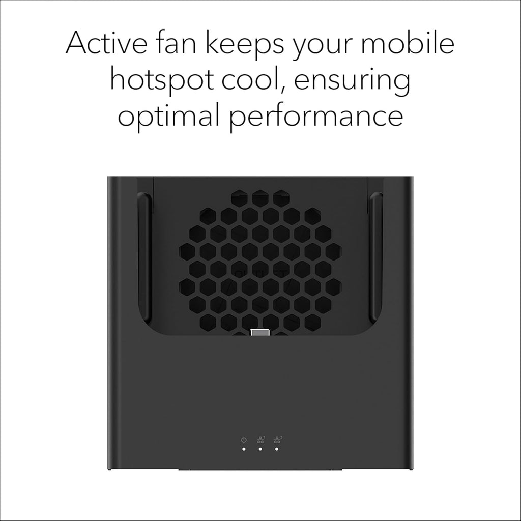 NETGEAR Nighthawk 2-Port Gigabit Ethernet Cradle (MD200) – Power & Wired Connections for Your Nighthawk M7, M6 Pro or M6 Mobile Hotspot with Active Cooling Fan