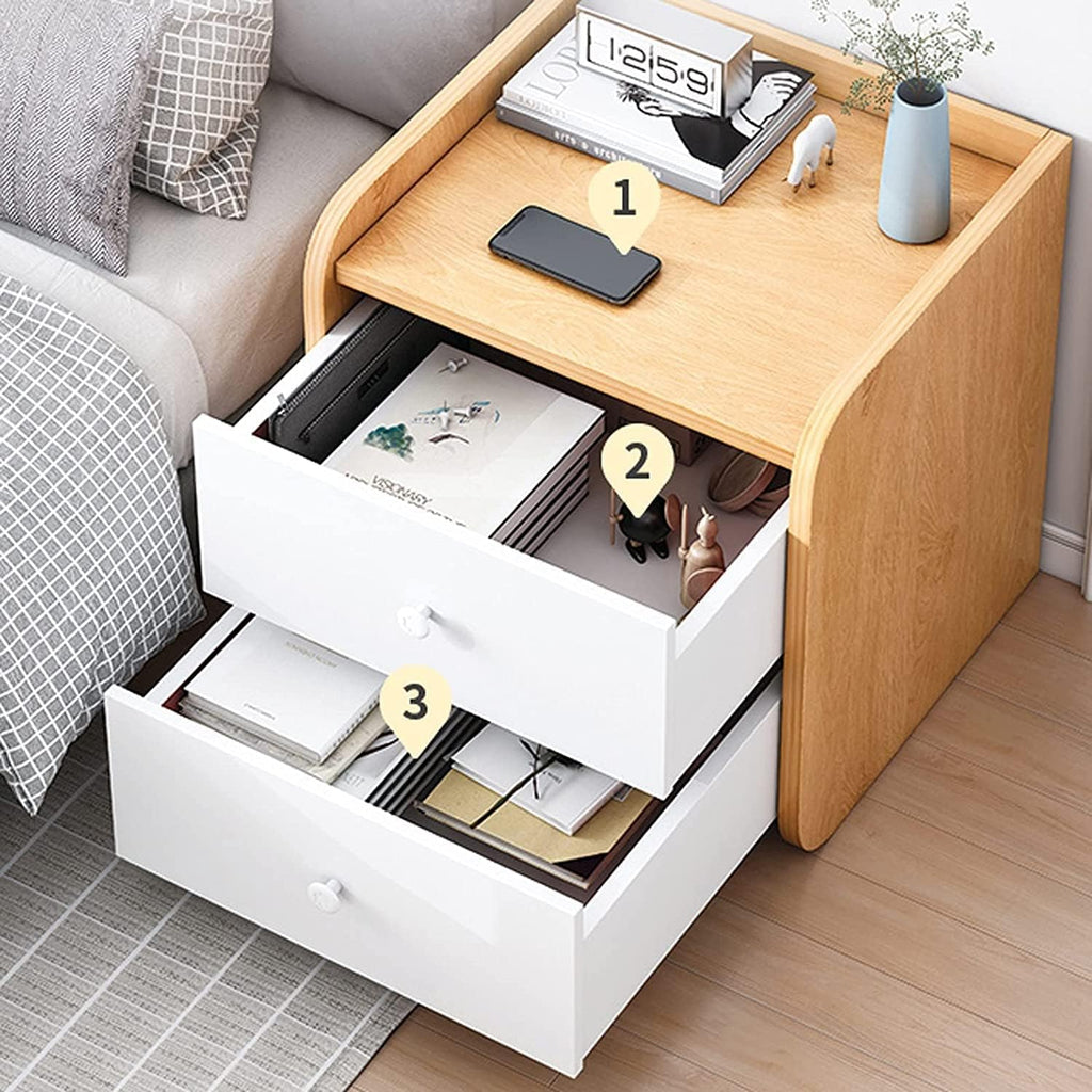 Nightstand Bedside Furniture Storage Cabinet Two-Layer Simple Nightstand for Home Bedroom Bedside Cabinet Side Table Night Stand Nightstand Present Full of Stars