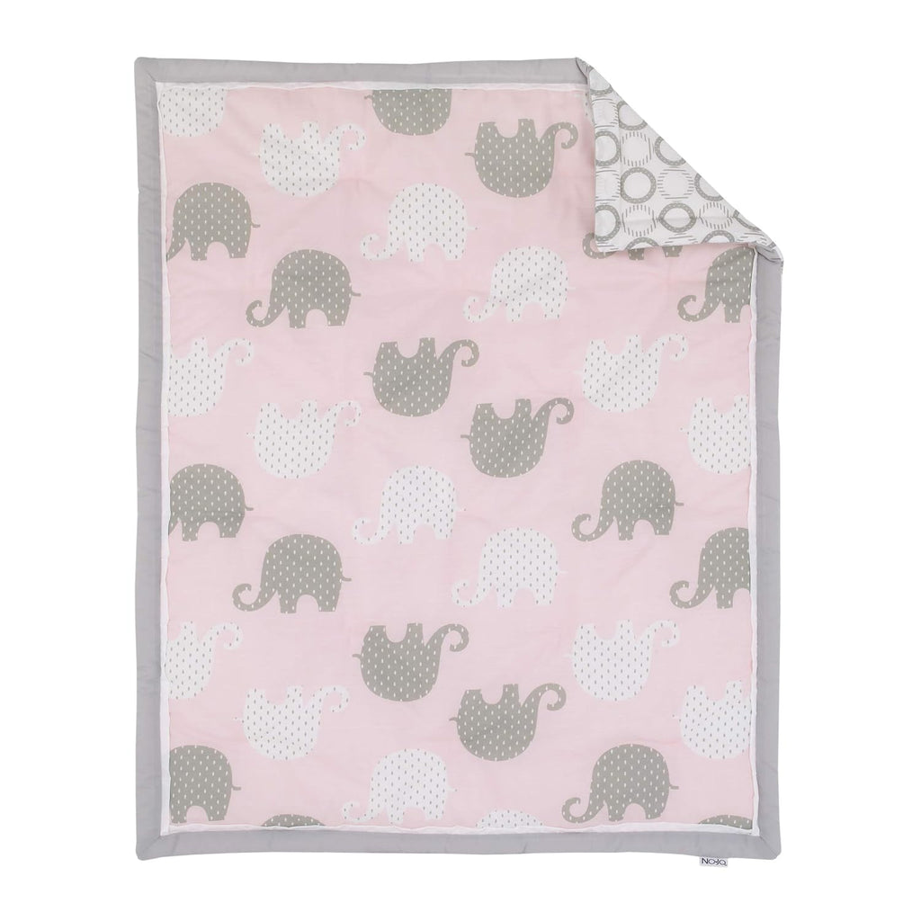 NoJo Dreamer - Pink/Grey Elephant 8 Piece Comforter Set