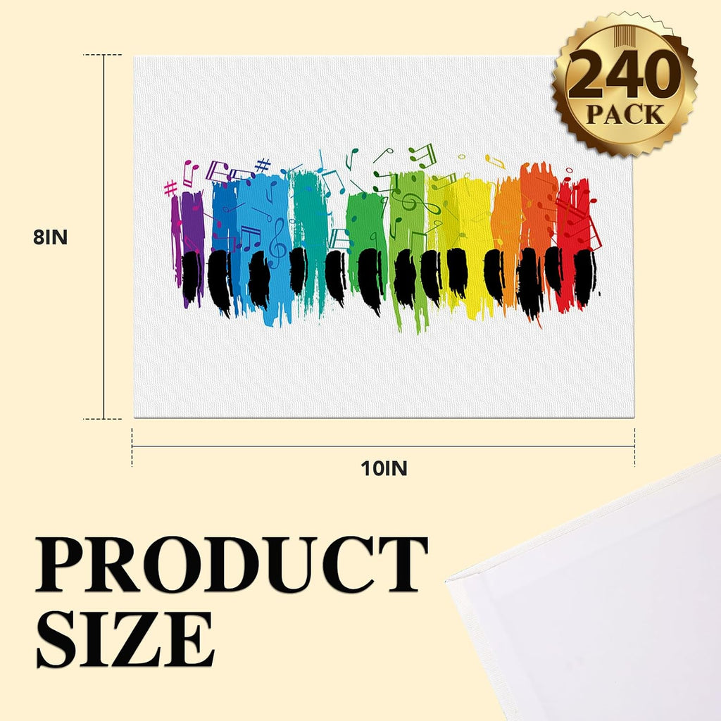 ESRICH Canvas Boards for Painting 8x10, 240 Pack Canvases for Painting Cotton Primed Acid Free Blank Canvas Panels for Oil Paint, Watercolor, Acrylic Paint, Gouache and Tempera.