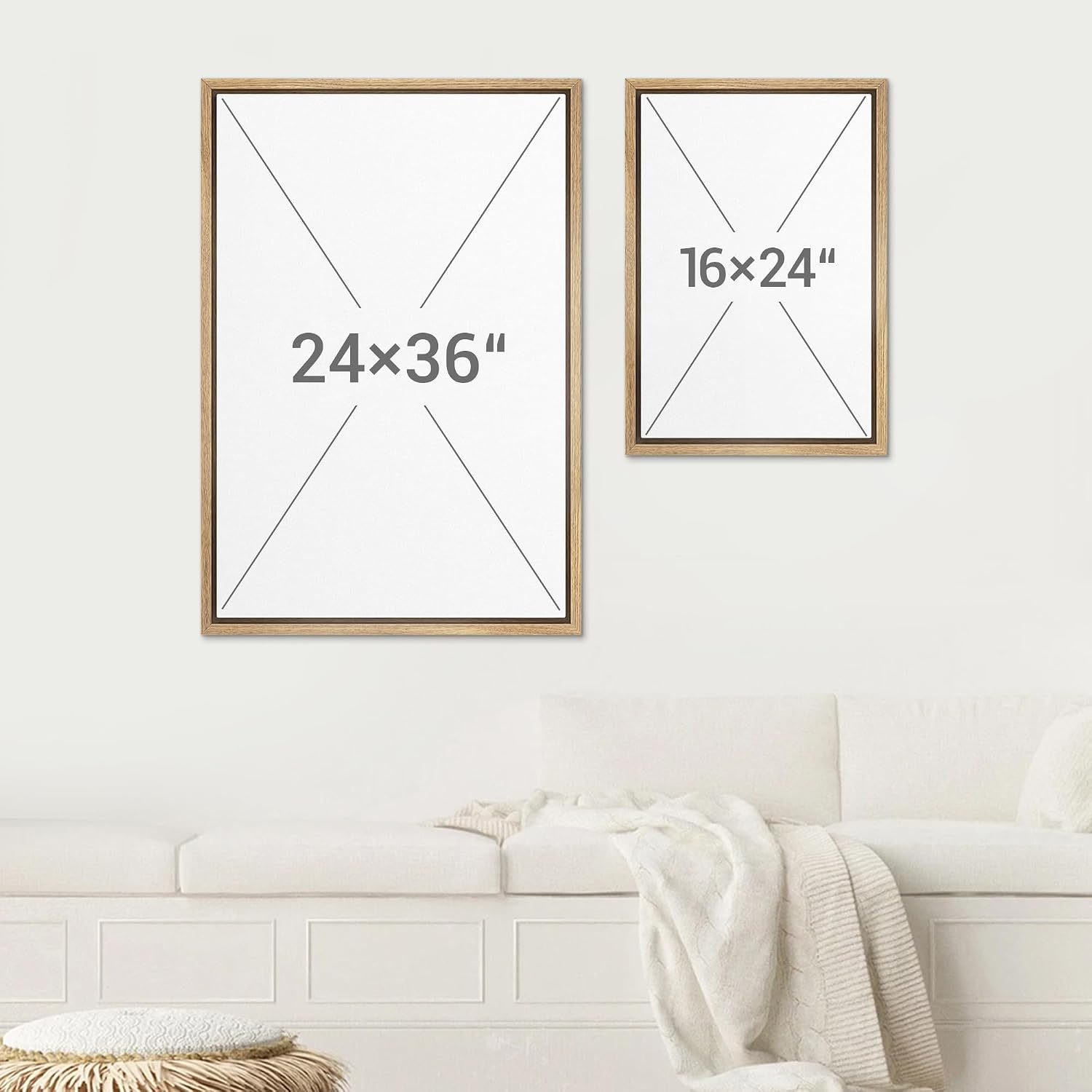 SIGNWIN Framed Canvas Print Wall Art Set Navy Blue Abstract Mountain Contemporary Watercolor Illustrations Modern Colorful Ultra for Living Room, Bedroom, Office - 24'x36'x3 Natural