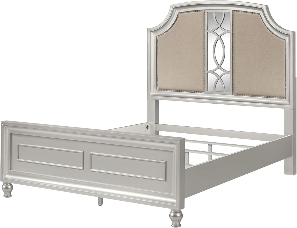 New Classic Furniture Reflections Wood Queen Bed, Silver