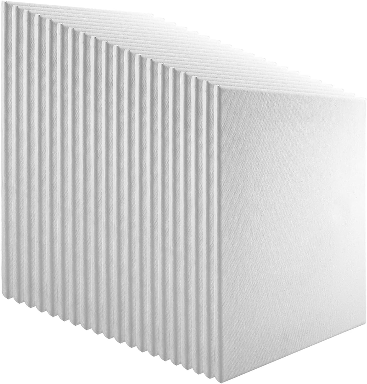 Practica Economy Stretched Cotton Canvas 20-Pack, 20x20 - Acid-Free Acrylic Primed Canvas for Acrylics, Pastels, Graphite, & More!