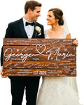 Personalized Unique Wedding Guest Book Alternative, Custom Pallet Wedding Guestbook Sign, Wooden 3D Last Name Plaque for Reception Decor, Rustic Meaningful Guestbook Idea for Signatures & Well Wishes (XL - 33.5x17.5')