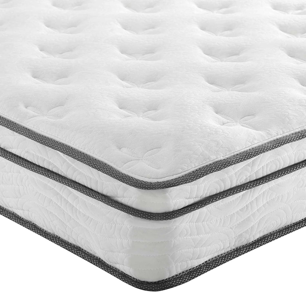 Modway Jenna 8' Innerspring and Memory Foam Twin Mattress With Individually Encased Coils, White