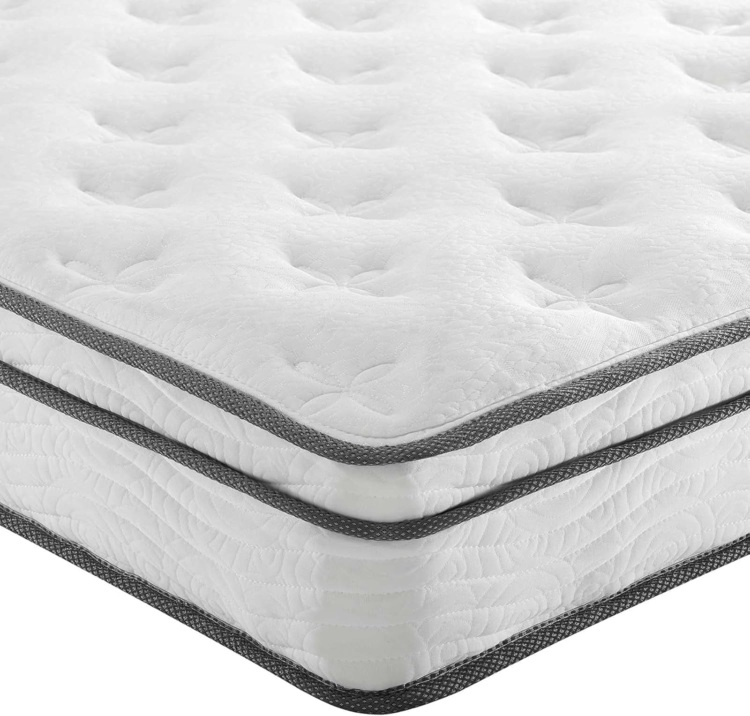 Modway Jenna 8' Innerspring and Memory Foam Twin Mattress With Individually Encased Coils, White