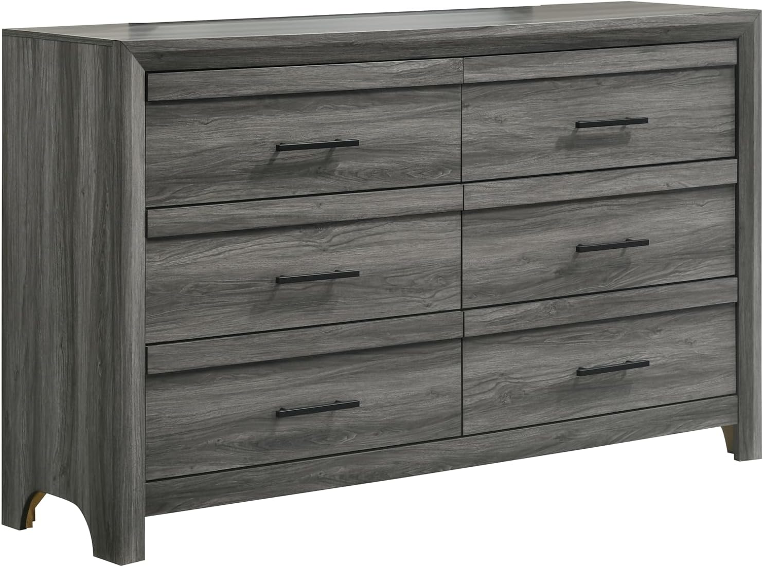 Modern Style 4 Pc Full Bedroom Set Made with Wood in Gray