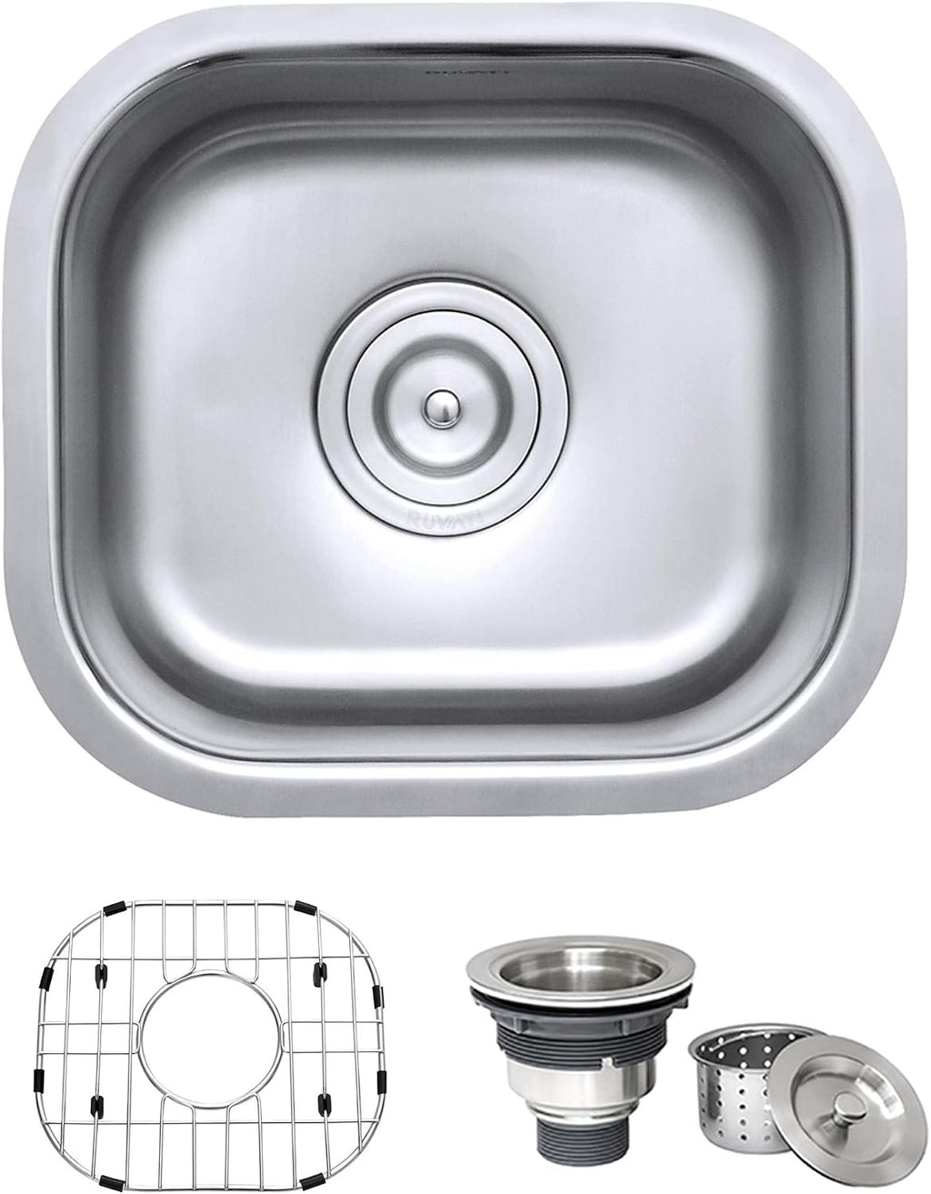 Ruvati 13' by 15' Inch RVM4136 Undermount Bar Sink - 16 Gauge Stainless Steel Kitchen Sink Single Bowl with Brushed Finish hides scratches, Easy-to-Clean Undermount kitchen Sink