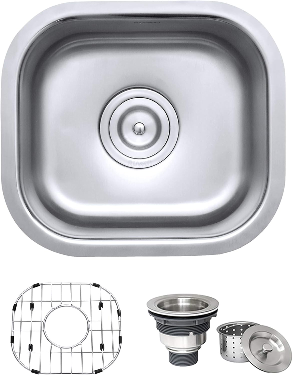 Ruvati 13' by 15' Inch RVM4136 Undermount Bar Sink - 16 Gauge Stainless Steel Kitchen Sink Single Bowl with Brushed Finish hides scratches, Easy-to-Clean Undermount kitchen Sink