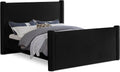 Meridian Furniture B1298Black-F Elias Collection Modern | Contemporary Full Bed with Soft Black Velvet, Solid Wood Inner Frame, 68' W x 83.5' D x 52' H, Black, Full