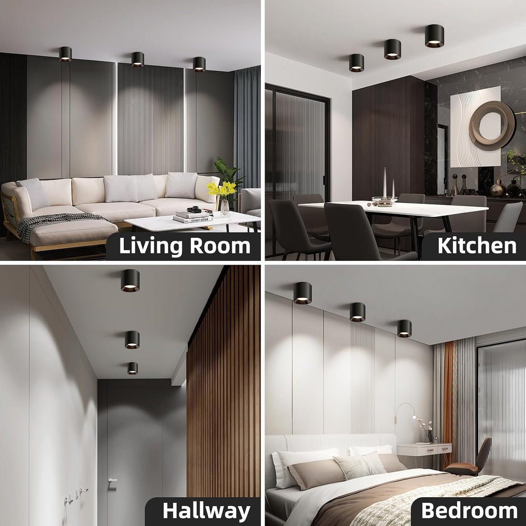Hallway Light Flush Mount Modern LED Ceiling Light Fixtures for Kitchen Entryway,Dimmable Close to Ceiling Lighting, 4.6'' Cylinder Ceiling Lamps for Dining Room Living Room,20W 4000K 3-Pack