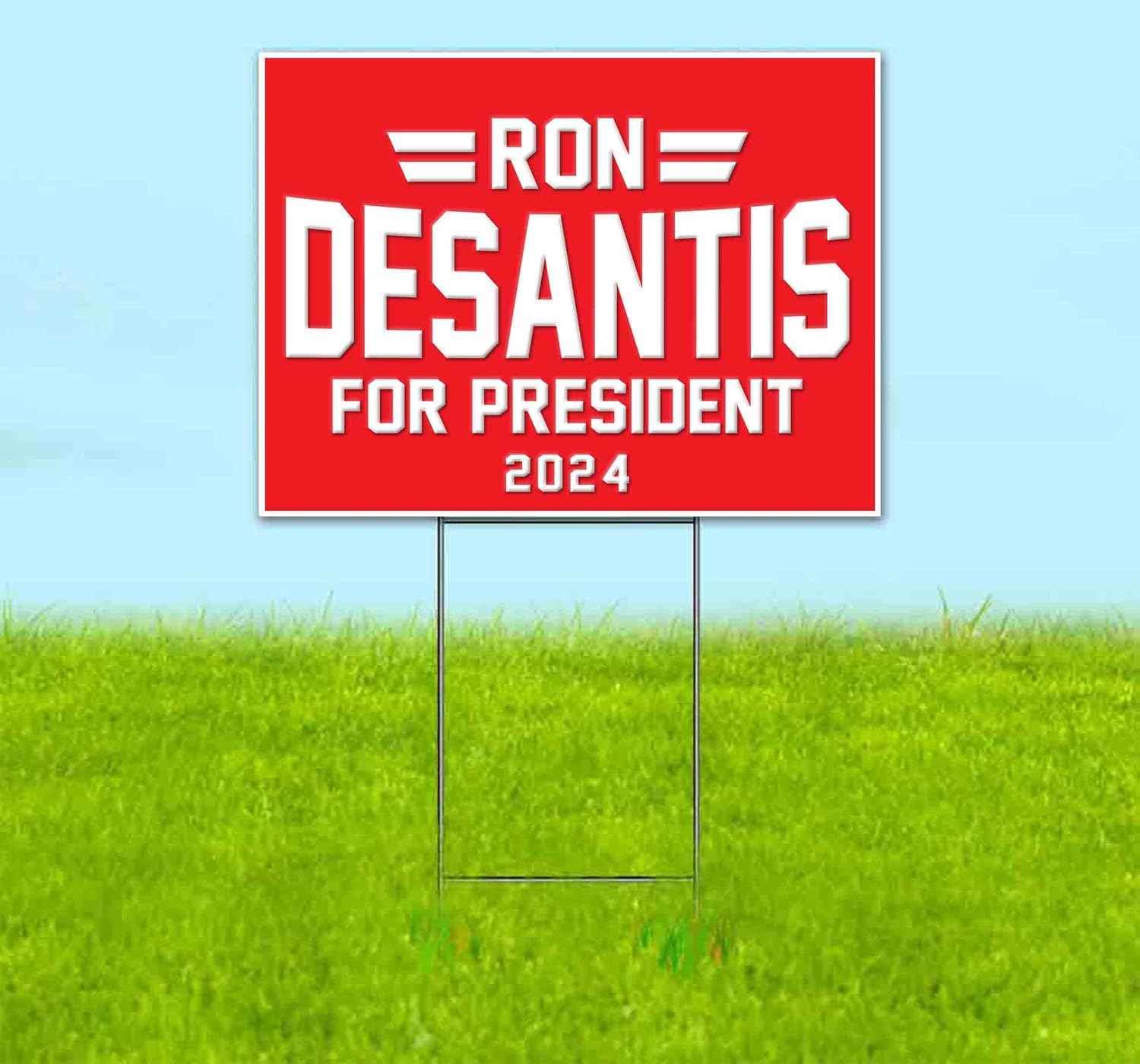 Ron Desantis for President (18' x 24') Yard Sign, Quantity Discounts, Multi-Packs, Includes Metal Step Stake, Bandit, New, Advertising, USA | Florida, Election, Political, Republican