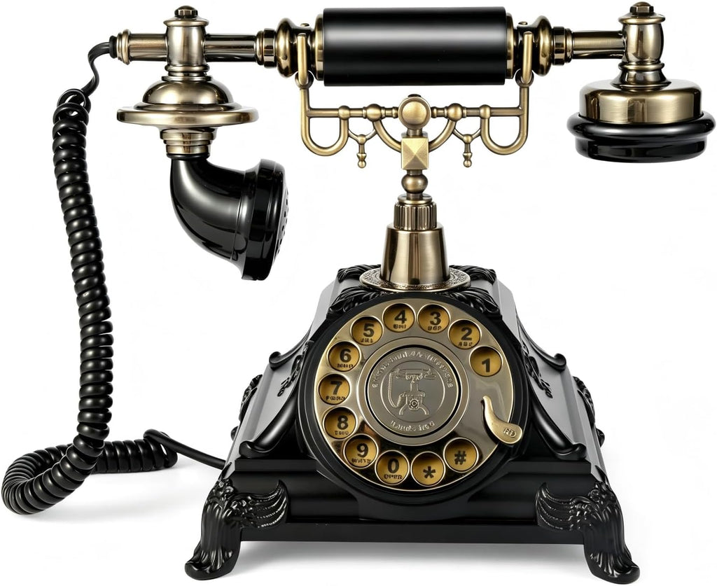 Audio Guest Book Wedding Phone, Audio Guest Book Record Customized Audio Messages Guest Book Alternatives Classic Rotary Phone for Parties Birthdays Rentals Confessions Special Occasions(Black)