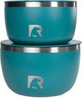 RTIC Anywhere Stainless Steel Bowl Set Of Two, Camping Bowls With Lids, Vacuum Insulated, Stackable Durable Outdoor Dinnerware, Non Slip, Dishwasher Safe, Dinner Outside, Campfires Travel, Deep Harbor