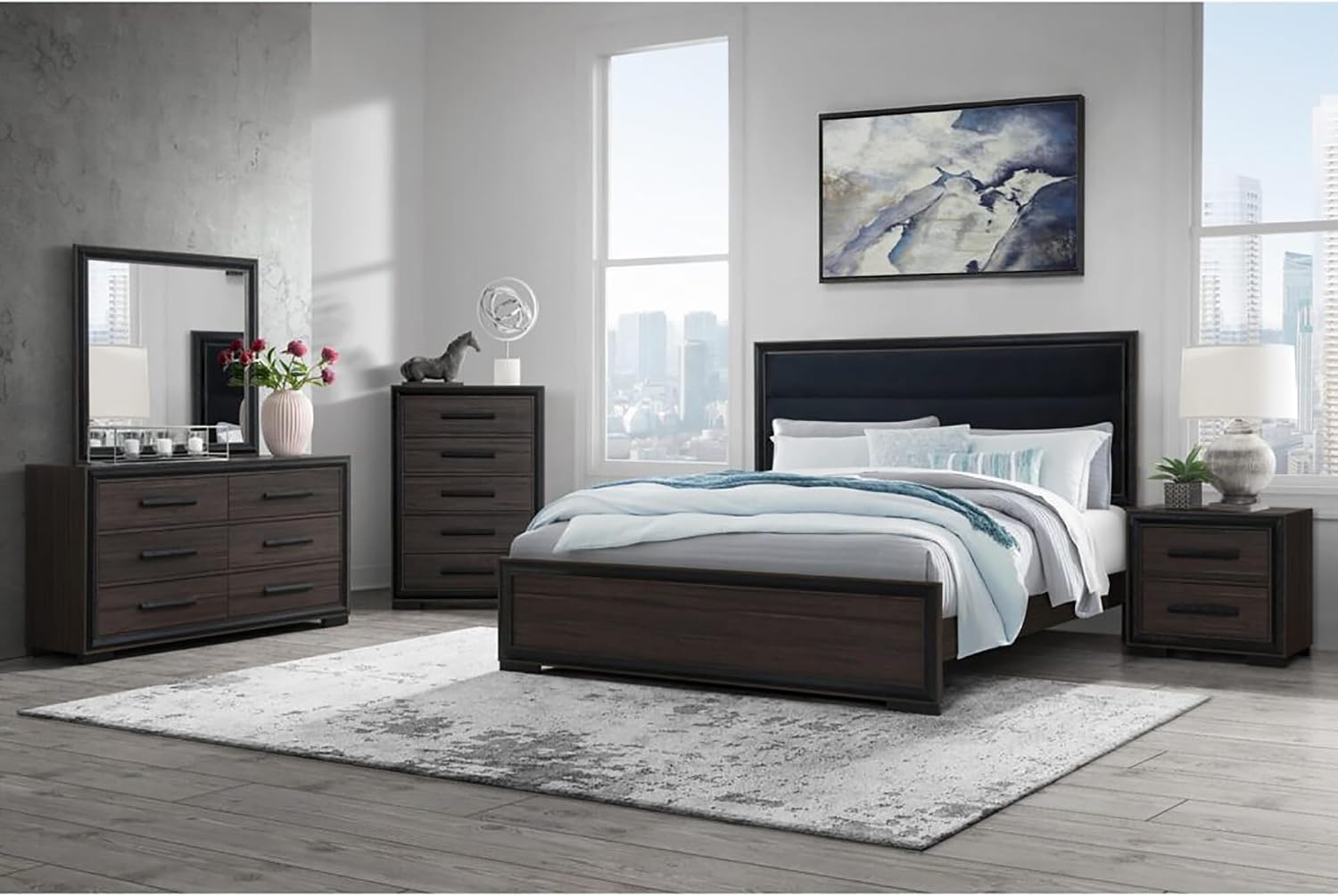 Brown 5PC. Full Bedroom Set