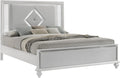 HomeStock White Bed Frame with Lights - Modern Bedroom Furniture - Headboard & Footboard King
