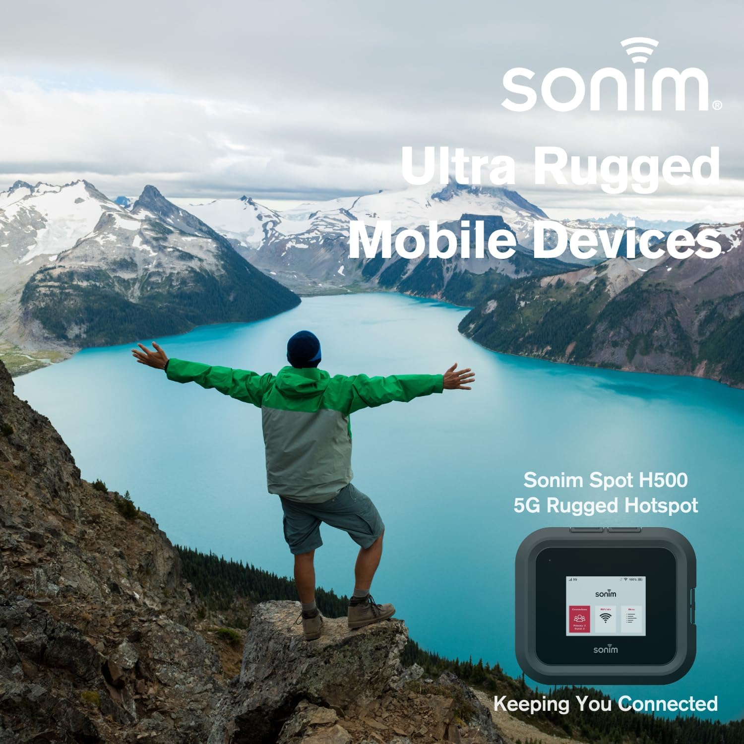 Sonim H500 5G Mobile Hotspot | 5G Travel Router with Global Support | Unlocked to Work with AT&T, T-Mobile, UScellular | Durable IP68 & MIL-STD-810H | Wi-Fi 6E | Ethernet (1Gbps) | 6000mAh Battery
