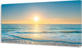 Wall Art Canvas Painting Blue Sea Beautiful Seascape 1 Piece Ocean Sunset Waves Picture Poster Print Framed Ready to Hang for Living Room Bedroom Artework 71x36inch