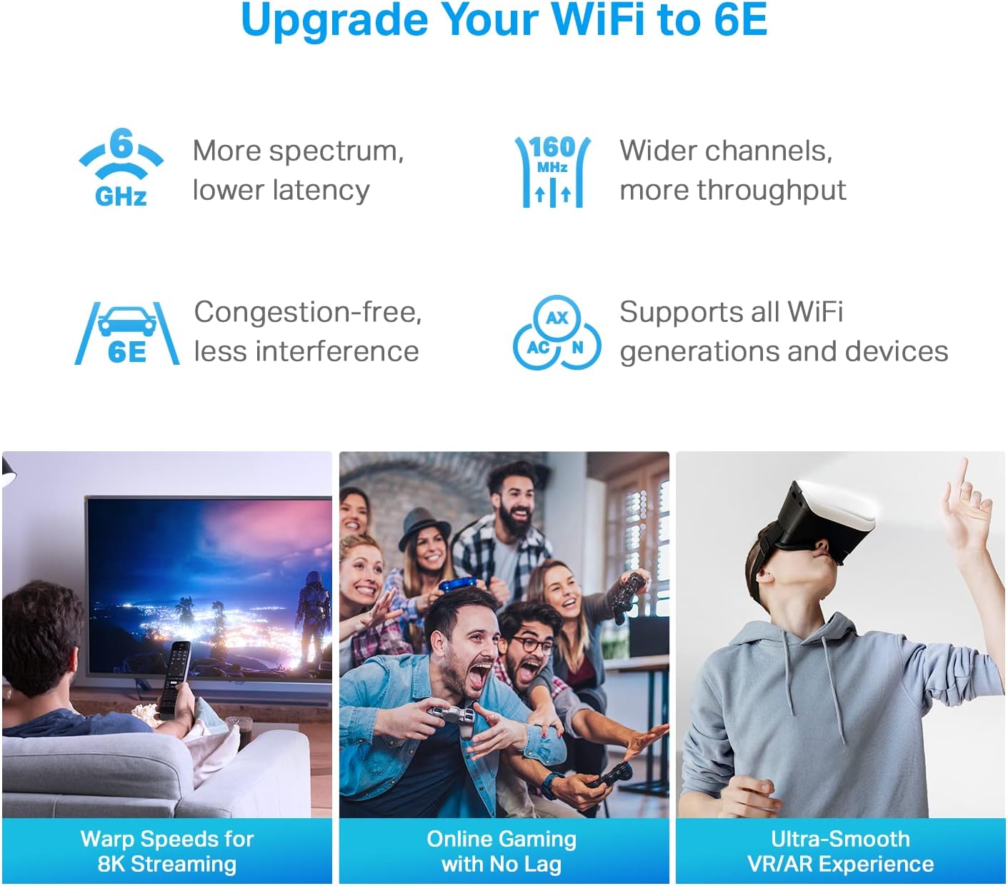 TP-Link Deco XE75 Pro AXE5400 Tri-Band WiFi 6E Mesh Router - 2.5G WAN/LAN Port, 2 x Gigabit LAN Ports, Covers up to 2900 Sq.Ft, Replaces WiFi Router and Extender, AI-Driven Mesh, 6GHz Band, 1-Pack