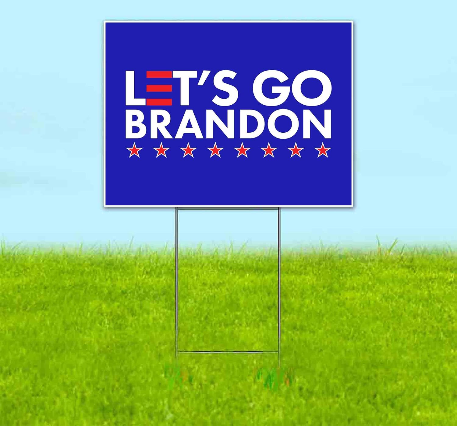 Let's Go Brandon (18' x 24') Yard Sign, Quantity Discounts, Multi-Packs, Includes Metal Step Stake, Bandit, Lawn Sign, Advertising, USA |Trump, Biden, Political, MAGA, Republican, Election