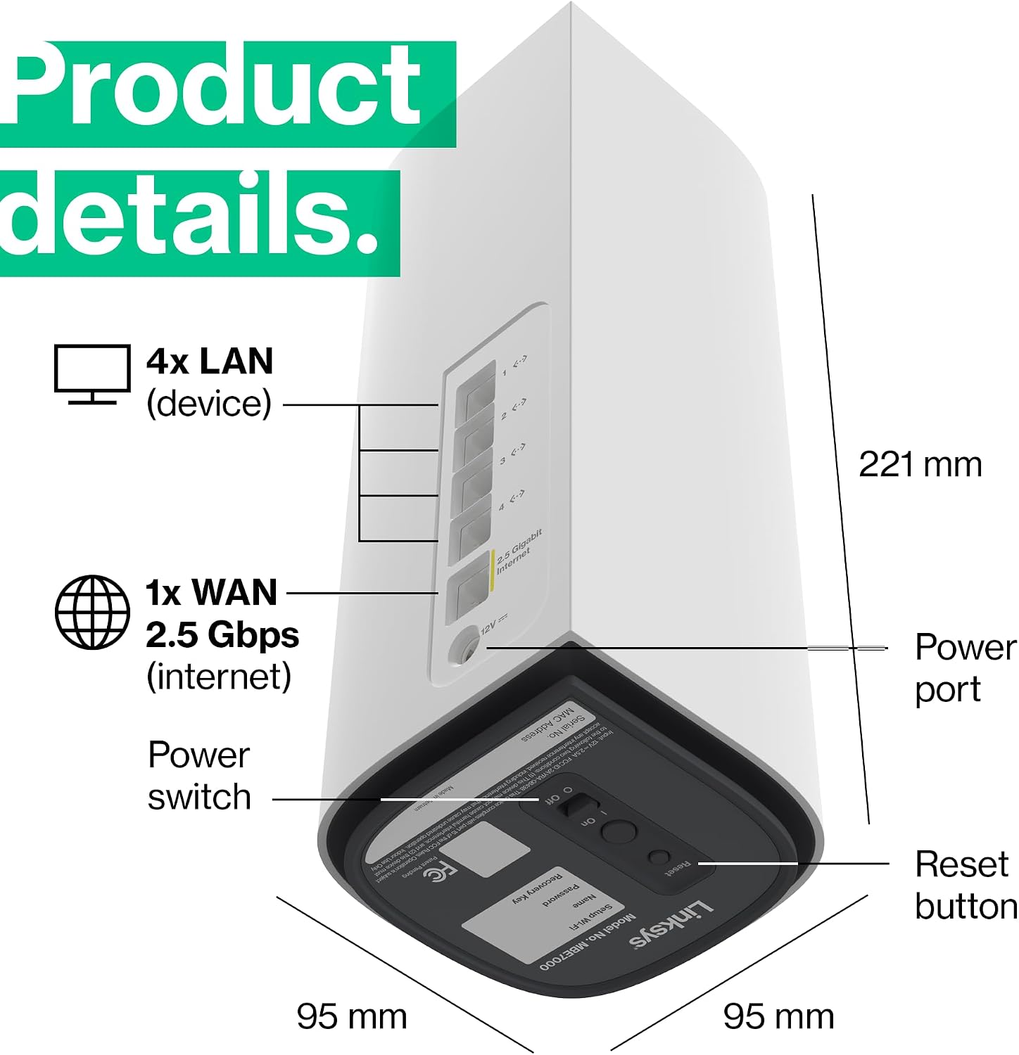 Linksys Velop Pro 7 WiFi Mesh System | Two Cognitive Mesh Tri-Band routers with Over 10 Gbps Speeds | Whole Home Coverage up to 6,000 sq. ft. | Connect 200+ Devices | 2 Pack MBE7002 | 2023 Release