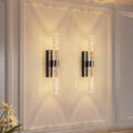 camuucci Battery Operated Wall Sconces Set of 2 Rechargeable Battery Powered Wall Light with 12000mAh Not Hardwired Dimmable Wall Lamp Fixtures for Bedroom Living Room Black 15.3 Inches