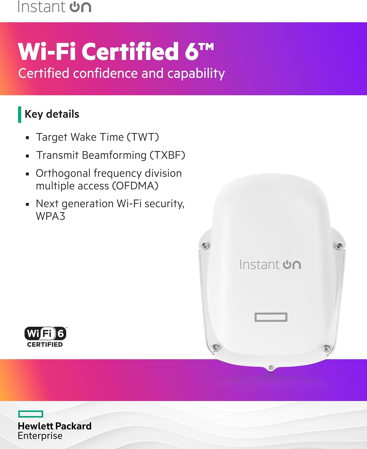 HPE Networking Instant On Access Point AP27 2x2 WiFi 6 Outdoor Wireless Access Point (3 Pack) | Power Source Not Included | US Model (S1T36A-3PACK)