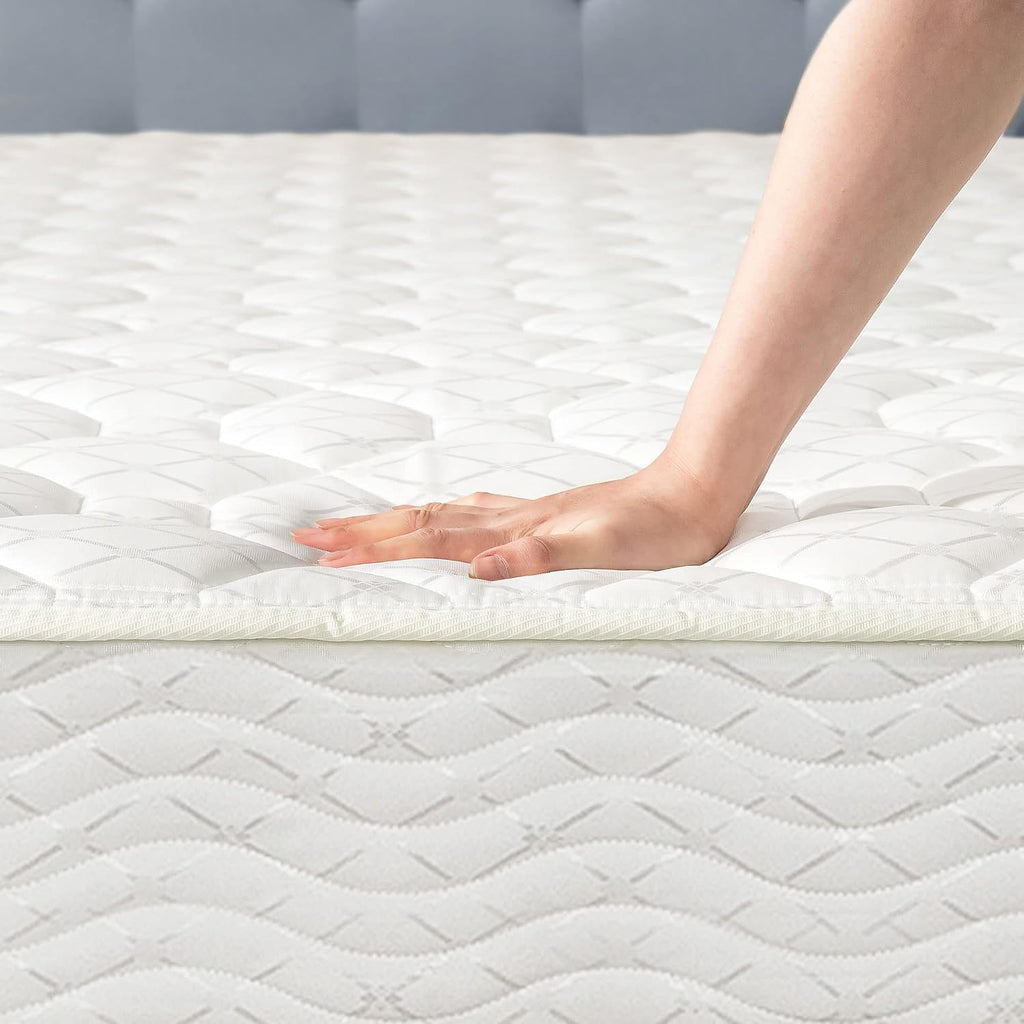 Best Price Mattress 8 Inch Tight Top Innerspring Hybrid Mattress - Comfort Foam Top with Bonnell Spring Base, Queen, White