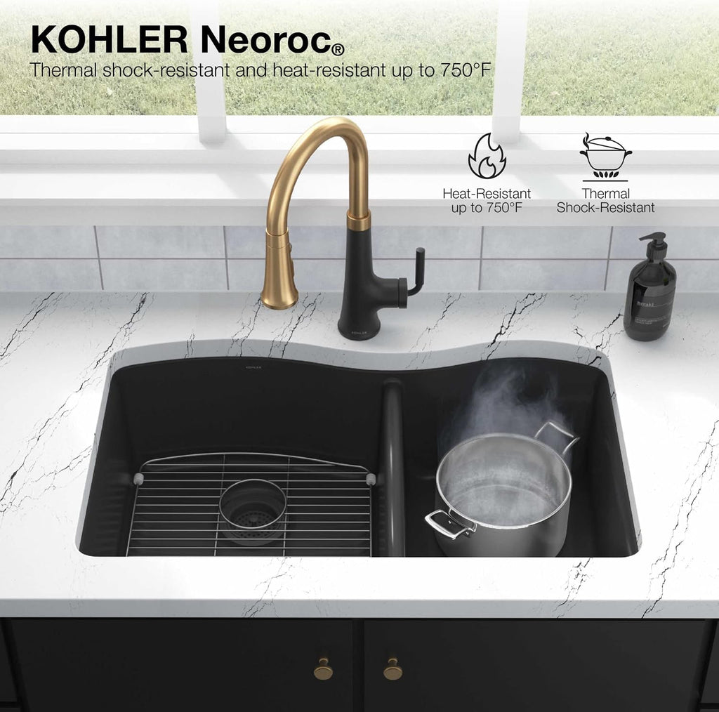 Kohler 28000-CM7 Cairn® 27-1/2' undermount single-bowl kitchen sink, Matte Graphite
