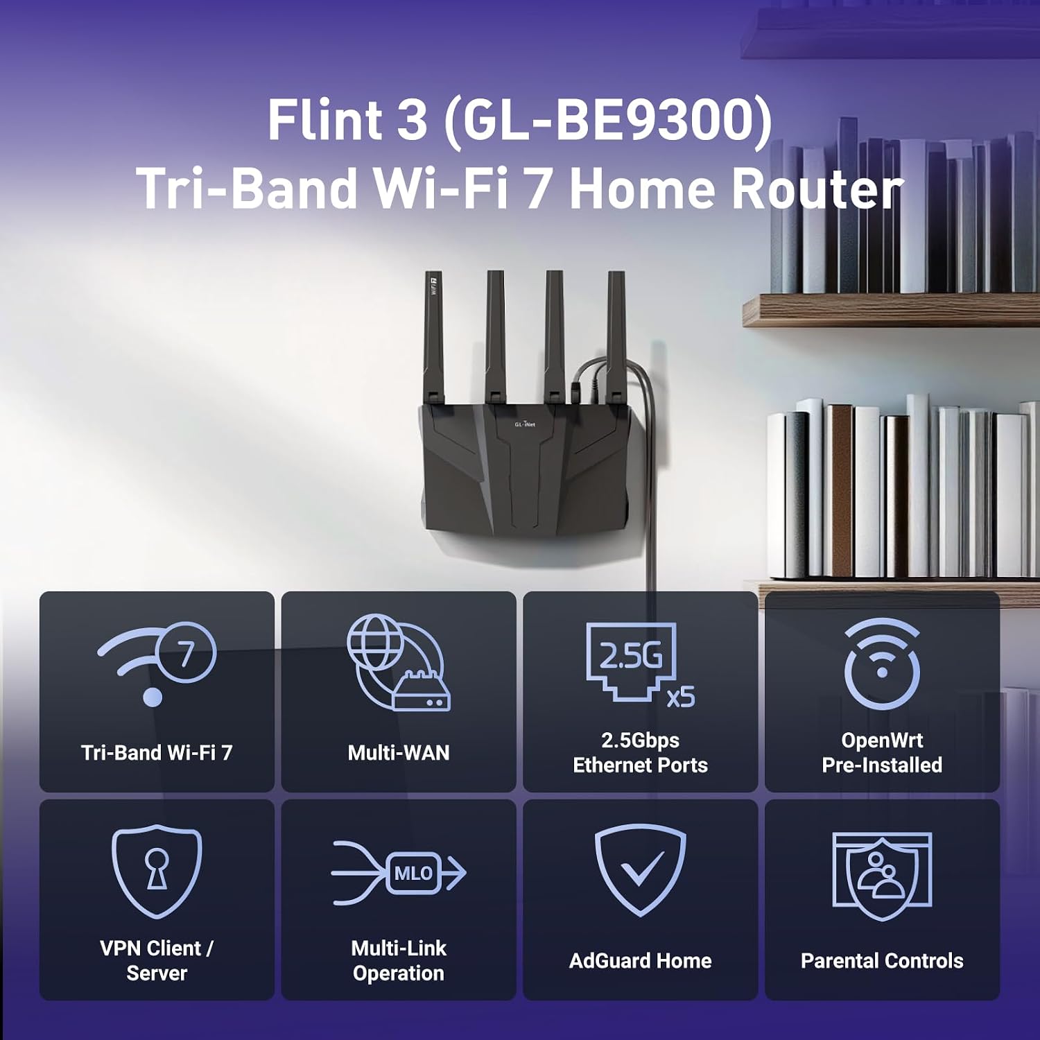 GL.iNet GL-BE9300(Flint 3) Tri-Band WiFi 7 Router & GL.iNet GL-BE3600 (Slate 7) Portable Travel Router